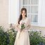 Dear Darling Midi Dress - สีครีม