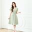 Feisty Flare Dress เดรสอกจีบเดรปแขนกลีบบัว : สีเขียวมัทฉะ