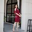 Emily Off-Shoulder Dress : สีแดงเลือดหมู**มีแต่ S**