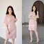 Emily Off-Shoulder Dress : สีชมพู **มีแต่ขนาด S**