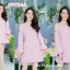 Brandie Off-Shoulder Dress – Pink สีชมพู