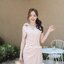 Dacia Bow Shoulder Dress – สีครีม