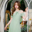 Fay Off-Shoulder Maxi Dress – Pastel Green สีเขียว