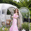 Pink Cloudy Off-Shoulder Maxi Dress ลายเมฆชมพู
