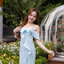 Kathy Off Shoulder Dress - สีเขียวมิ้นท์