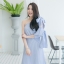 Striped One Shoulder Bow Dress