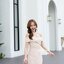 Cynthia Open Shoulder Dress : สีครีม