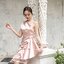 Micha Layered Silk Satin Dress – Rose Gold : เดรสสั้นสีทองอมชมพู