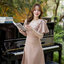 Bellette Bow Shoulder Dress : สีโอวัลติน