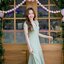 Petal Sway Maxi Dress : สีเขียวมัทฉะ