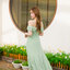 Fay Off-Shoulder Maxi Dress – Pastel Green สีเขียว