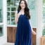 Veronika Pleat Dress – Navy สีกรม
