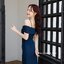 Melany Off-Shoulder Dress - สีกรม**มีแต่XL**
