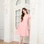 Feisty Flare Dress เดรสอกจีบเดรปแขนกลีบบัว : สีชมพู