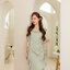Serene Flutter Sleeve Midi Dress : สีเขียว