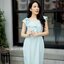 Idylla Open Shoulder Dress : สีเขียวมิ้นท์ [Made by Pastel Time]