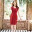 Aster Chiffon Dress - สีแดงเลิอดหมู **มีแต่XL**