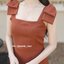 Maggie Double Bow Dress : สีส้มอิฐ [Made by Pastel Time]