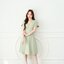 Feisty Flare Dress เดรสอกจีบเดรปแขนกลีบบัว : สีเขียวมัทฉะ