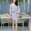 Brandie Off-Shoulder Dress – Gray สีเทา