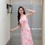 Milly Marble Bow Dress : Oldrose โทนสีโอรส