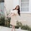 Rory open shoulder dress : สีครีม