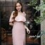 Kristen off-shoulder dress : สีชมพู [Made by Pastel Time]