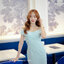 Cynthia Open Shoulder Dress : สีเขียวมิ้นท์
