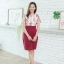 Loretta Lace Dress : สีแดงเลือดหมู