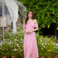 Fay Off-Shoulder Maxi Dress – Blush Pink สีชมพู