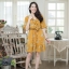Flounce Floral Dress – สีเหลือง