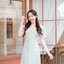 Eve - 3D Floret Midi Dress : สีเขียวมัทฉะ [Made by Pastel Time]