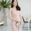 Fancille Drapery Satin Dress – Pink Champagne สีชมพูแชมเปญ