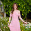 Fay Off-Shoulder Maxi Dress – Blush Pink สีชมพู