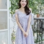 Penthia Blossom Dress – สีม่วง [Made by Pastel Time].