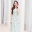 Love in a mist Maxi dress – ลายสีน้ำโทนสีเขียว [Made by Pastel Time]