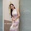 Milly Bow Dress : Pink Candy โทนสีชมพู-ขาว-เทา