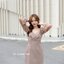 Kessie Chiffon Sleeve Dress – สีโอวัลติน**มีแต่XL**