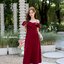Stella Maxi Dress : สีแดงเลือดหมู