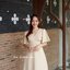 Sassy Flare Dress : สีครีม
