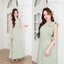 Julia one shoulder maxi dress: สีเขียวมัทฉะ