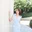 Dacia Bow Shoulder Dress – สีฟ้า [Made by Pastel Time]