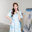 Sassy Marble Midi Dress : Vivid Blue โทนฟ้าสดใส