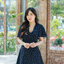 Beaute Polka Dot Dress – สีกรมจุดขาว