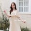 Rory open shoulder dress : สีครีม