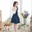 Denim Jumper Dress เอี๊ยมกระโปรงยีนส์ – สีเข้ม (ไม่รวมเสื้อ)