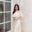 Rory open shoulder dress : สีครีม