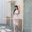 Milly Bow Dress : Pink Candy โทนสีชมพู-ขาว-เทา