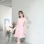 Piper Bow Dress - สีชมพูนู้ด **มีแต่L**
