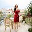 Kathy Off Shoulder Dress – สีแดงเลือดหมู